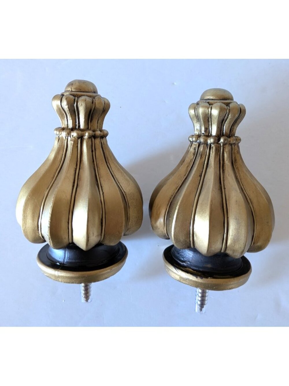 CTG Curtain Rod End Bronze Tone Crown Shaped Decorative Screw-In Finial 4*2 In - Picture 2 of 10